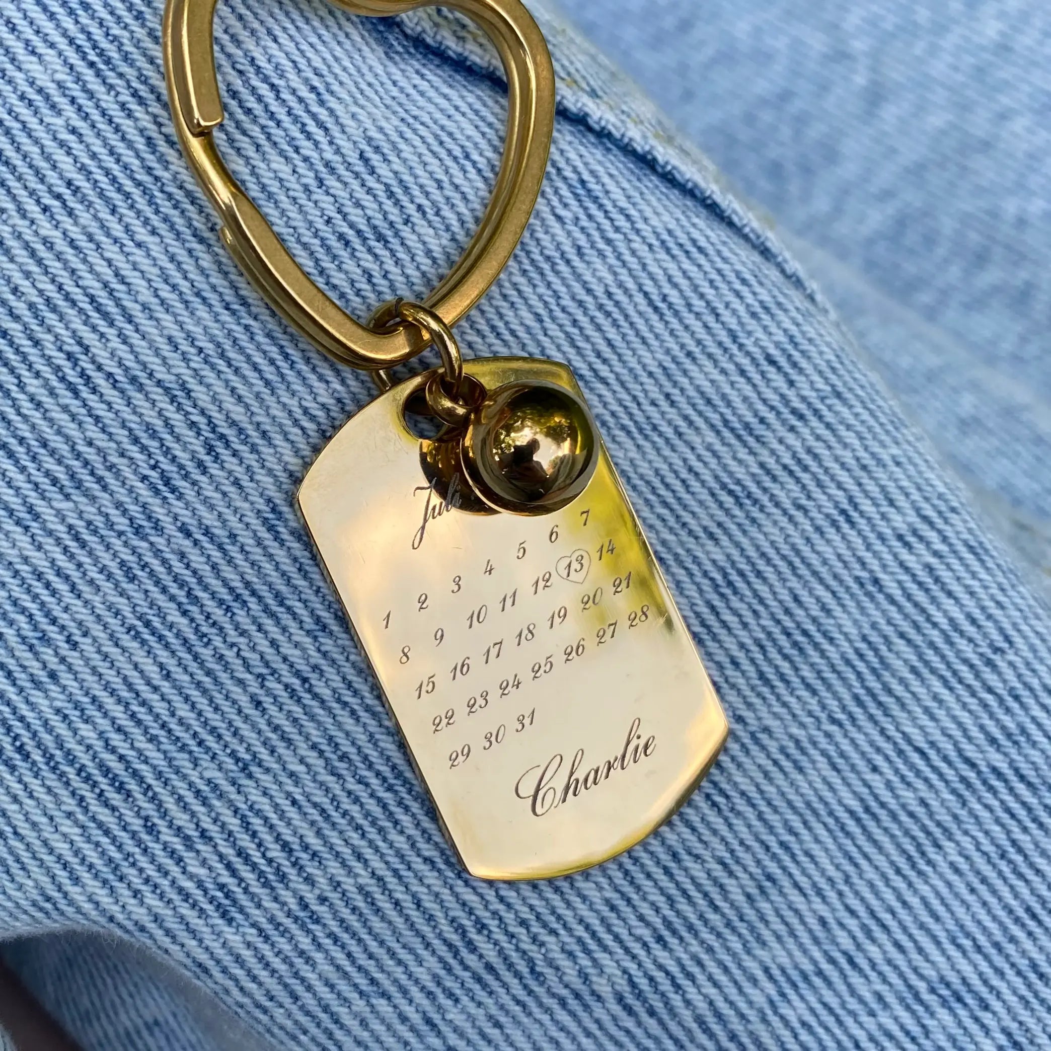 Herz Schlüsselanhänger mit Dogtag und Aschekugel